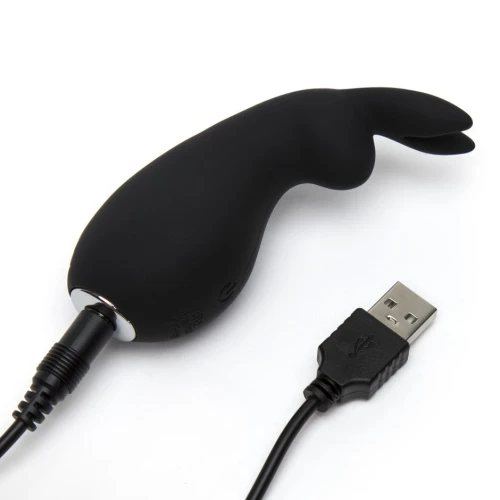 Чёрный клиторальный стимулятор Greedy Girl Clitoral Rabbit Vibrator